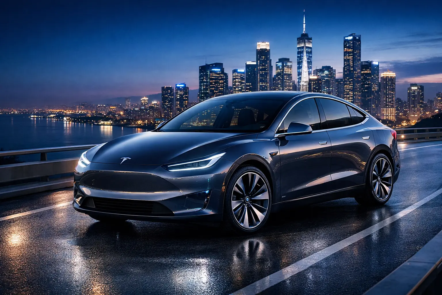 Tesla Model YL infographic showing range, charging, performance, seating, cargo space, and key 2026 buyer guide specs