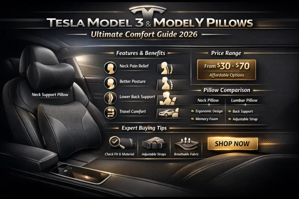 tesla model 3 model y pillows
