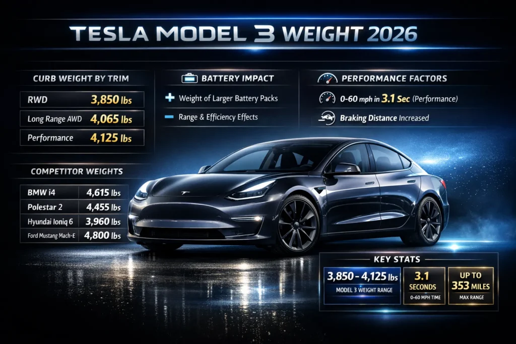 Tesla Model 3 weight