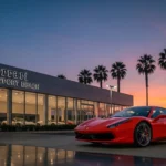 Ferrari Newport Beach infographic showing Ferrari of Newport Beach inventory, pre-owned Ferrari options, service insights, and 2026 buying tips.