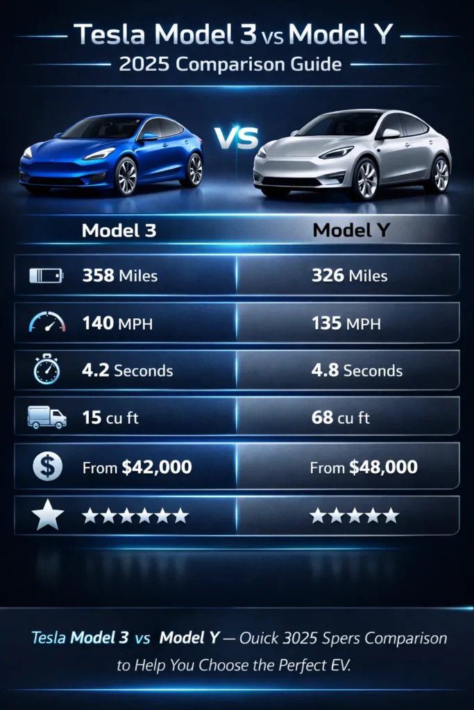 tesla model 3 vs model y