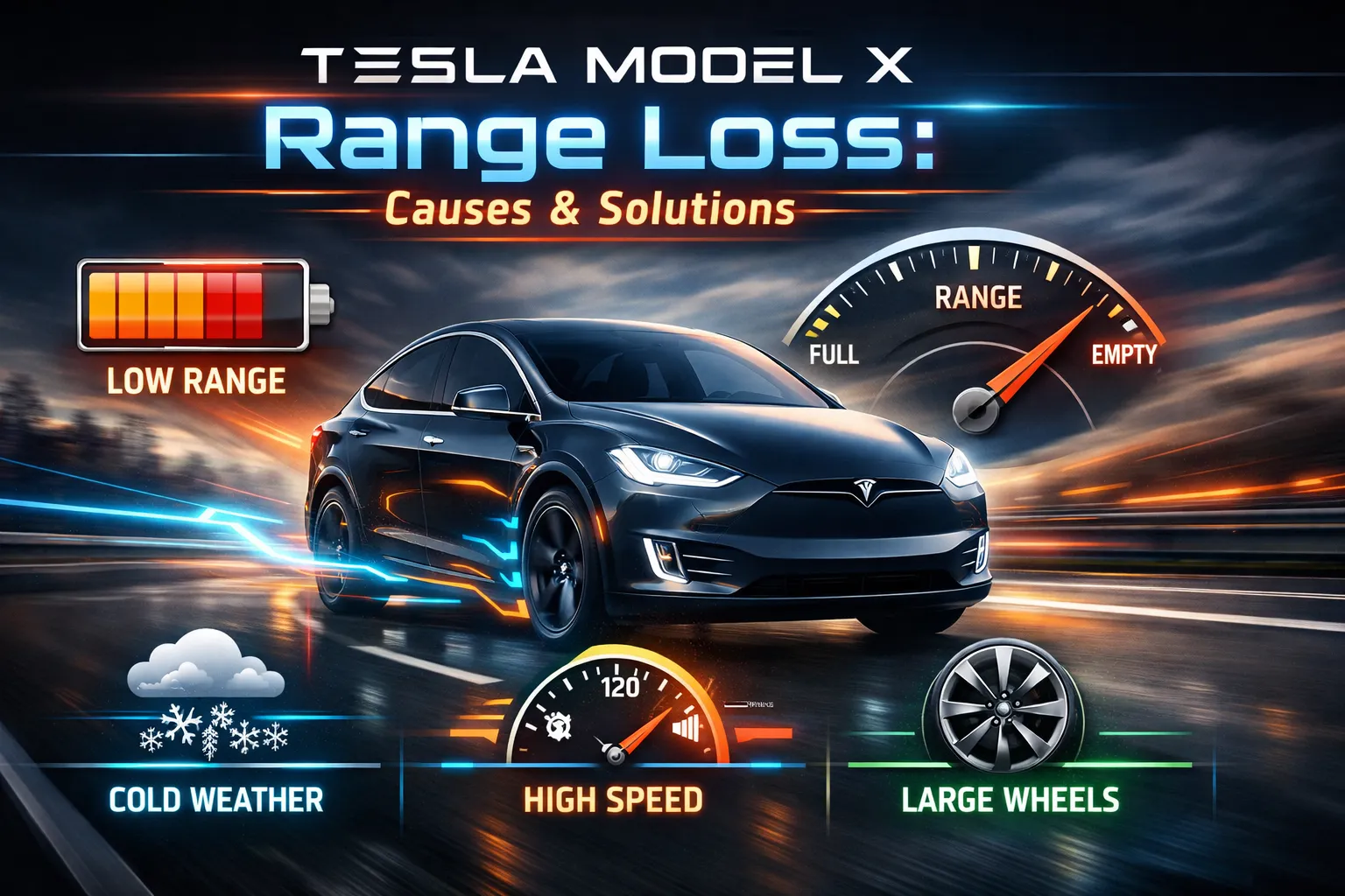tesla model x range loss