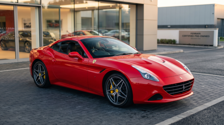 Ferrari California T for sale infographic showing 2026 price range, specs, performance, and ownership cost details