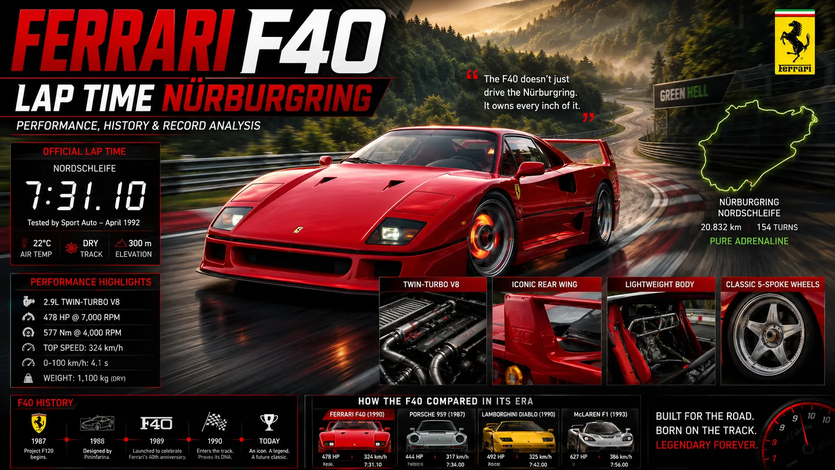 Ferrari F40 Lap Time Nurburgring