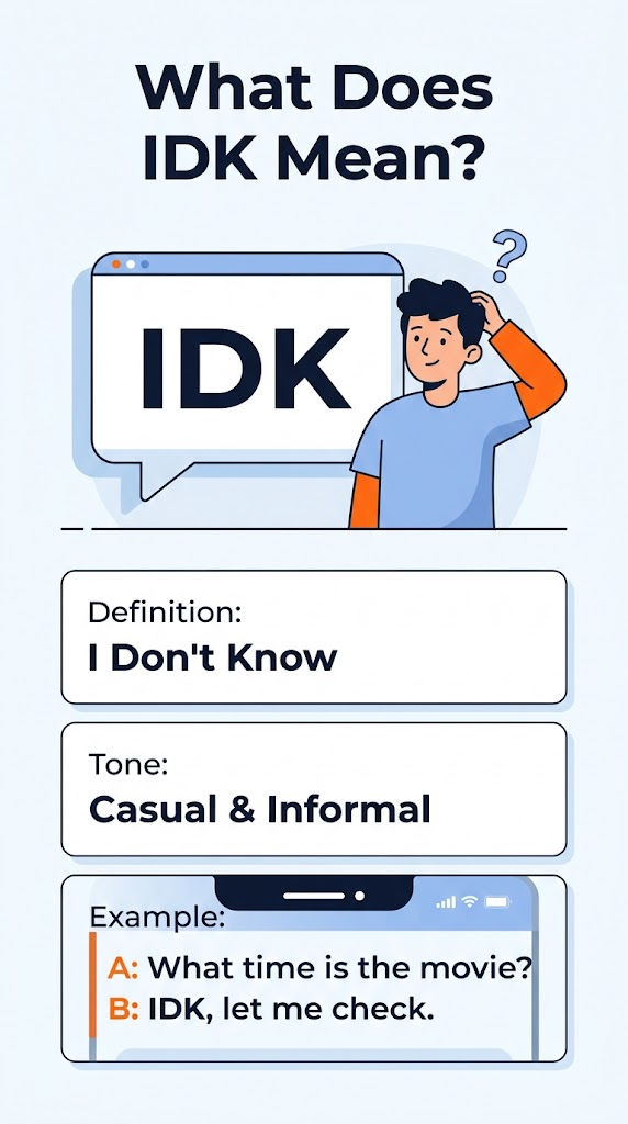 IDK Meaning In text