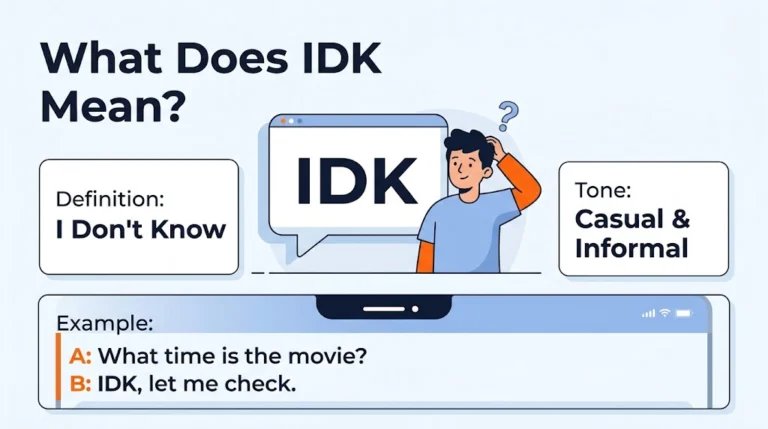 IDK Meaning In text