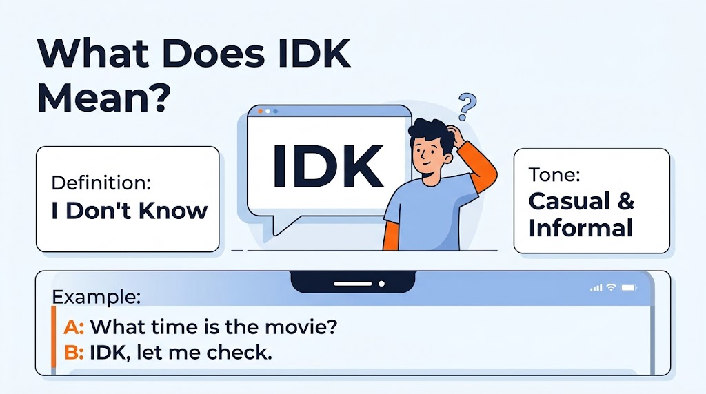 IDK Meaning In text