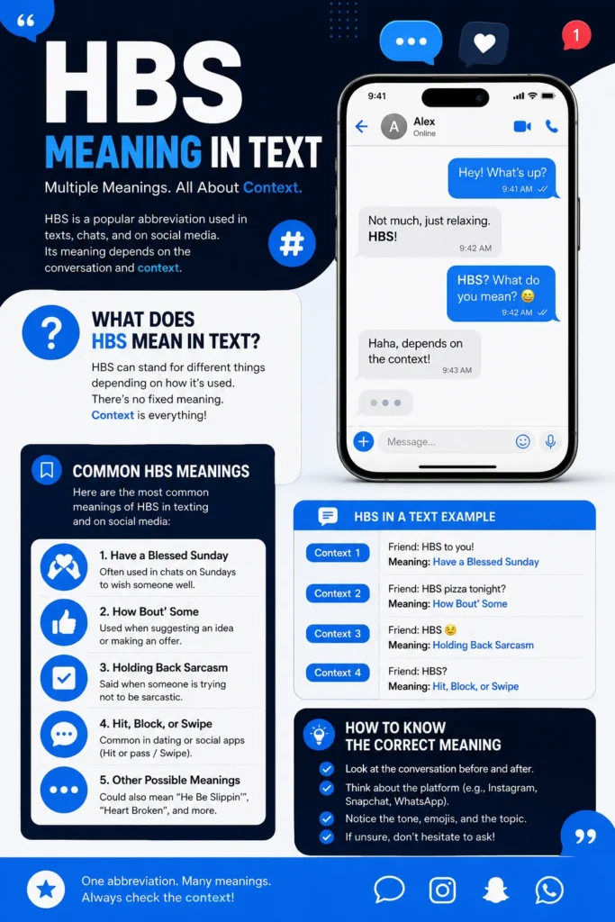HBS meaning in text explained with common meanings, texting examples, and context tips.