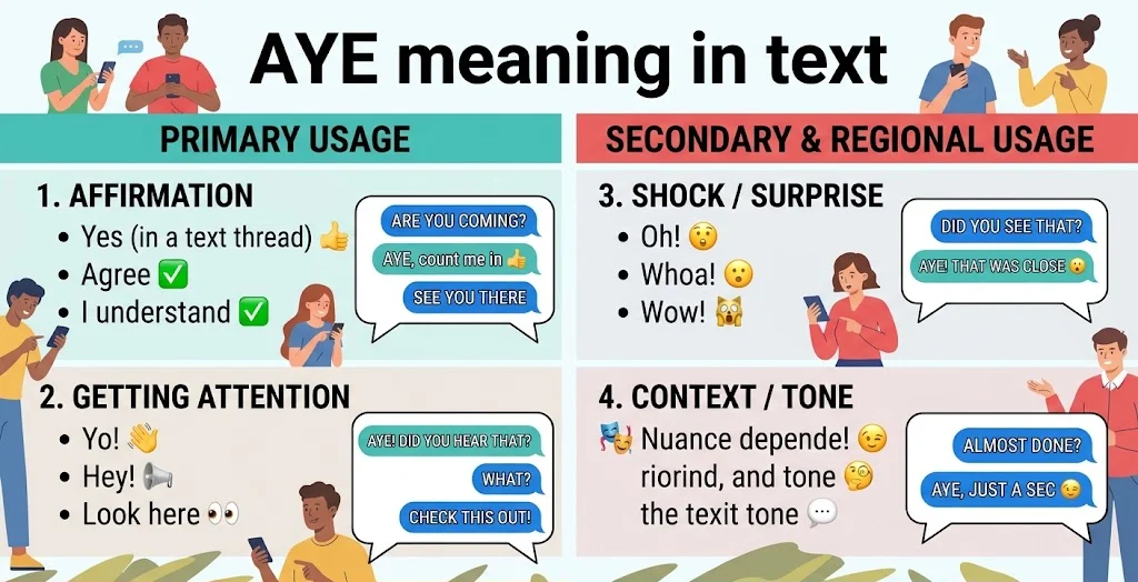 AYE Meaning in Text